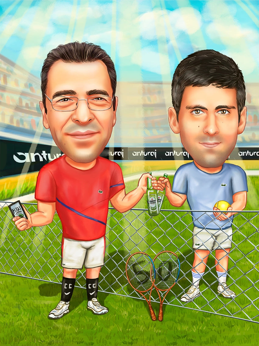 Caricatura tenis la 50 ani