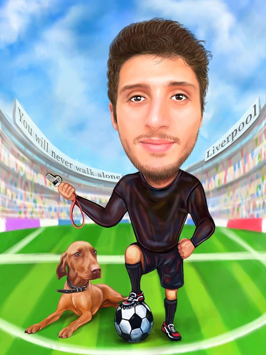 Caricatura Fotbal si Cainele