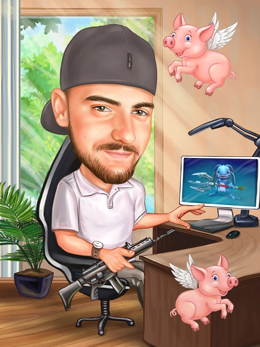 Caricatura gamer