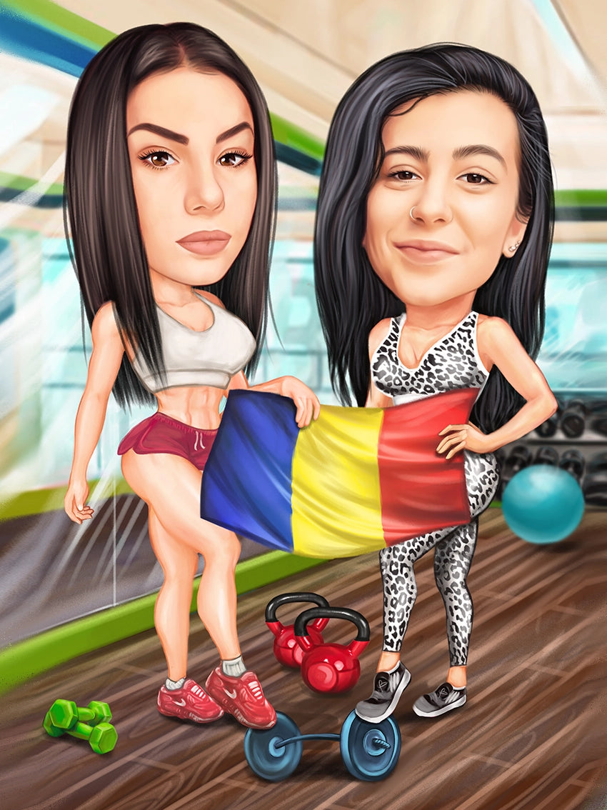 Caricatura impreuna la sala