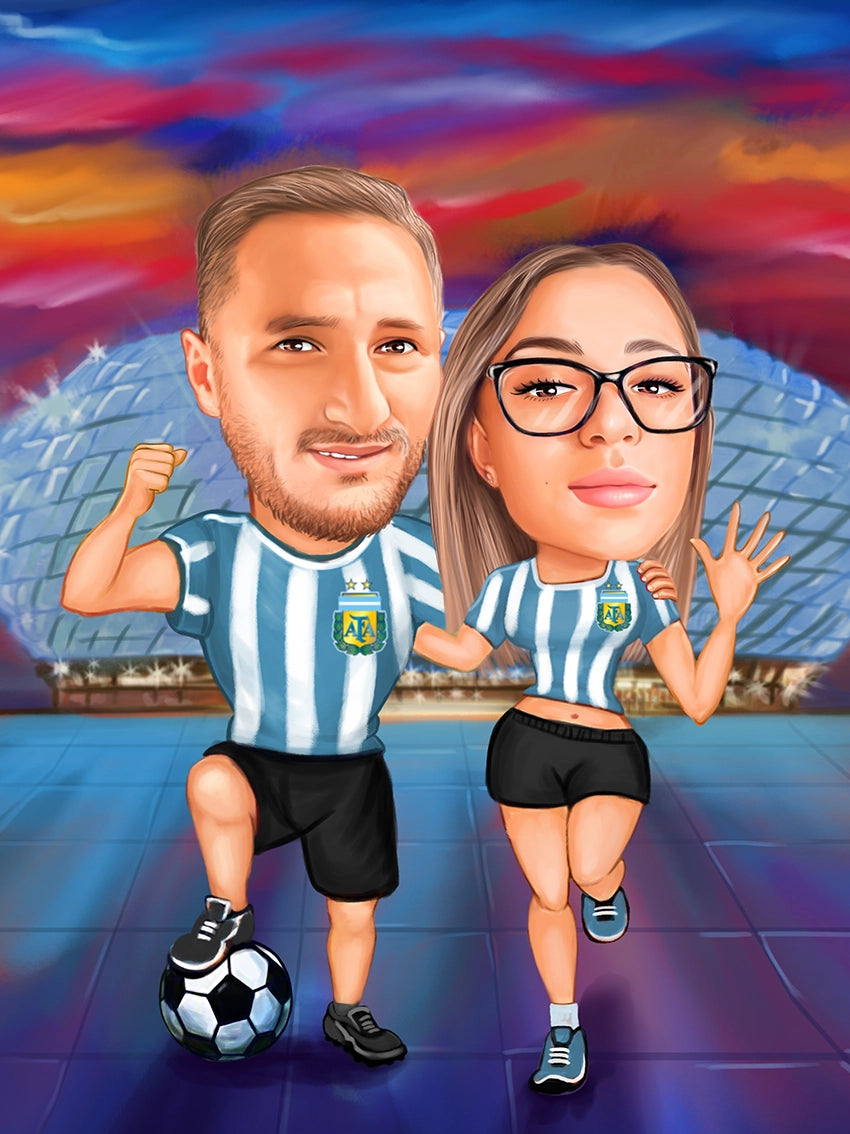 Caricatura Fotbal in doi