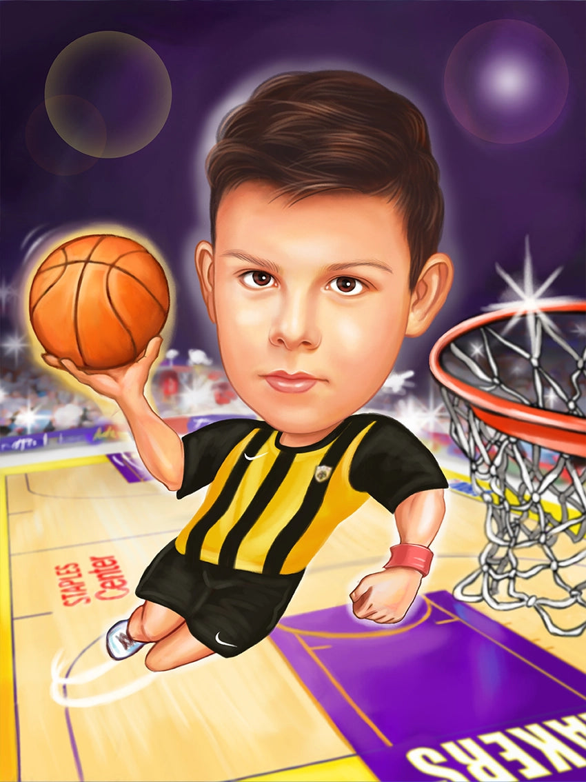 Caricatura Copil Basket