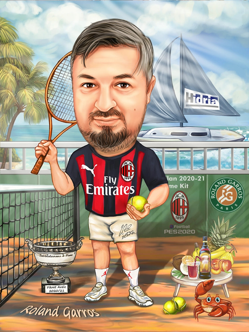 Caricatura Tenis Yacht