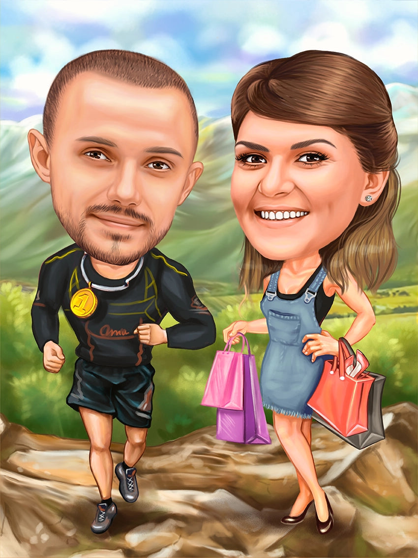 Caricatura Alergat Munti