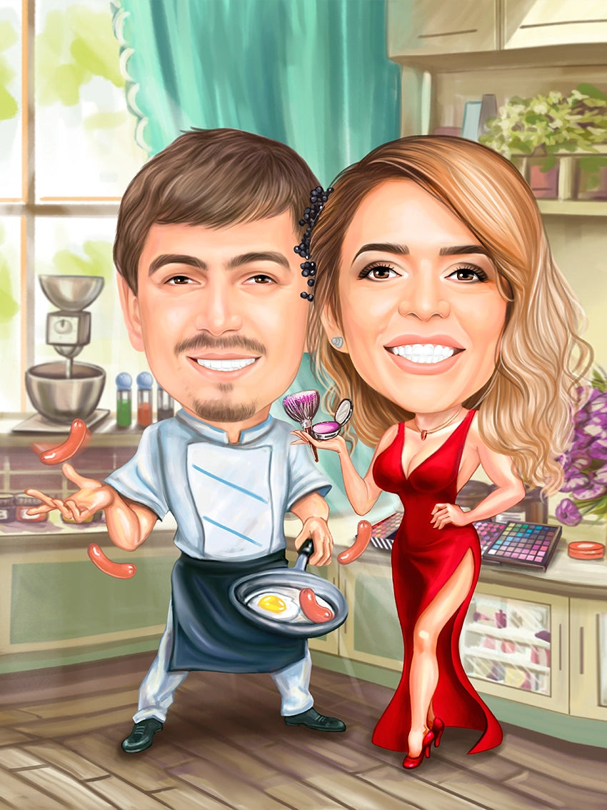 Caricatura Bucatar Acasa