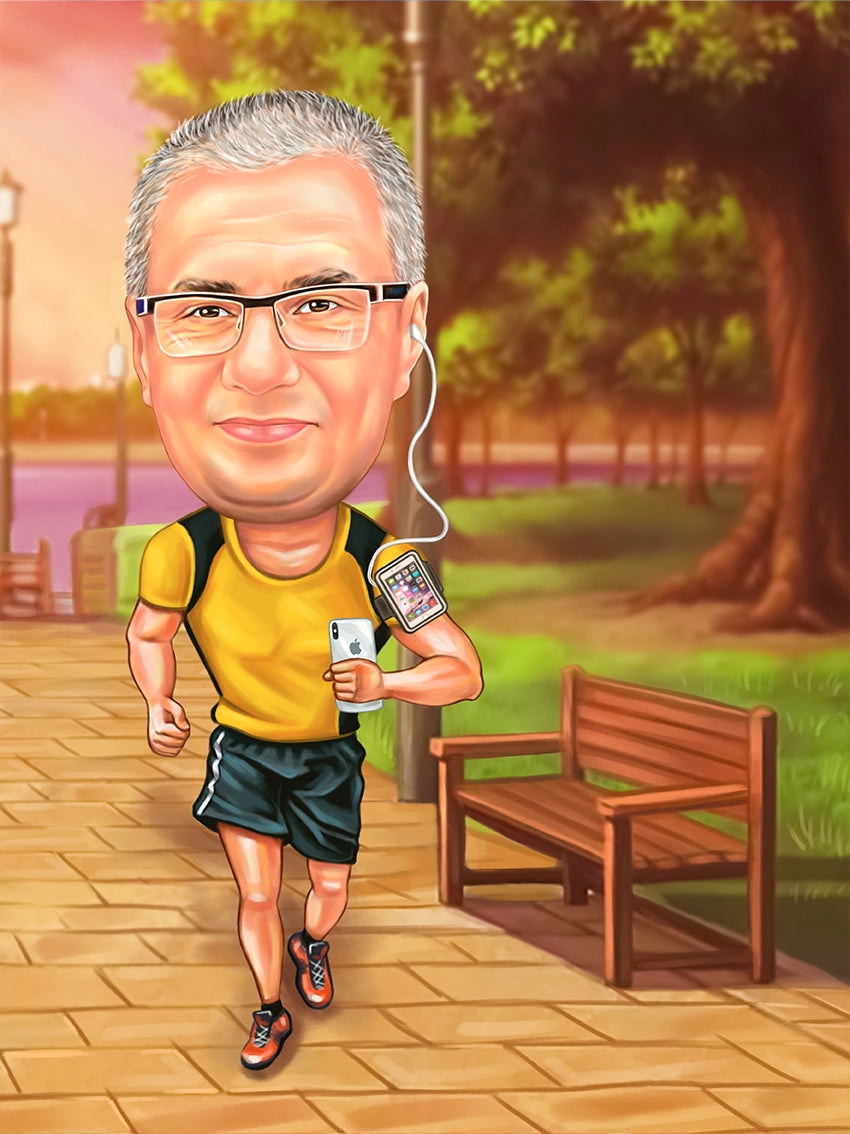 Caricatura Jogging la apus