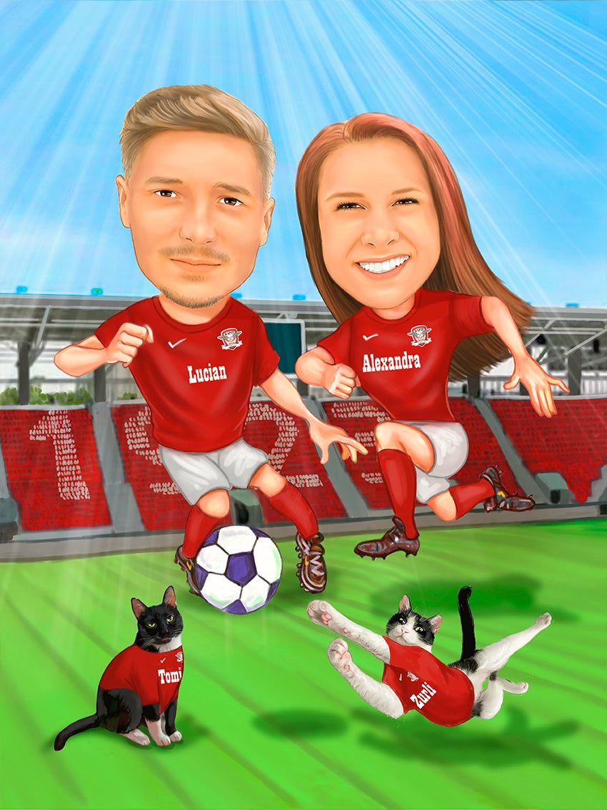 Caricatura Fotbal cu pisicile