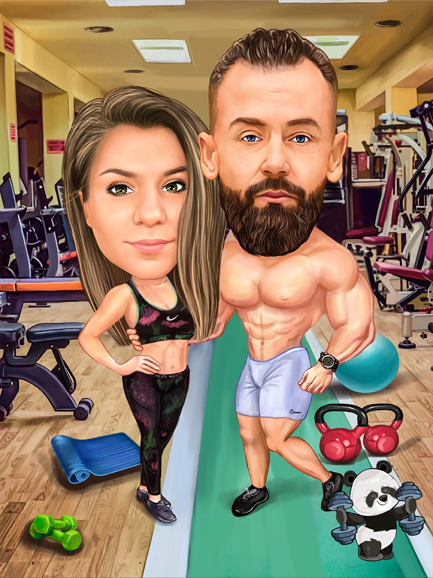 Caricatura Cuplu la sala