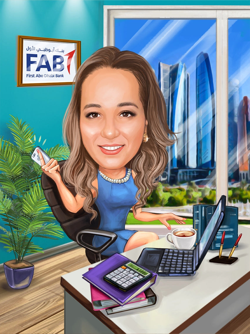 Caricatura Office Bank