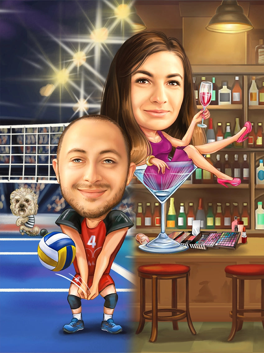 Caricatura Volleyball - Bar