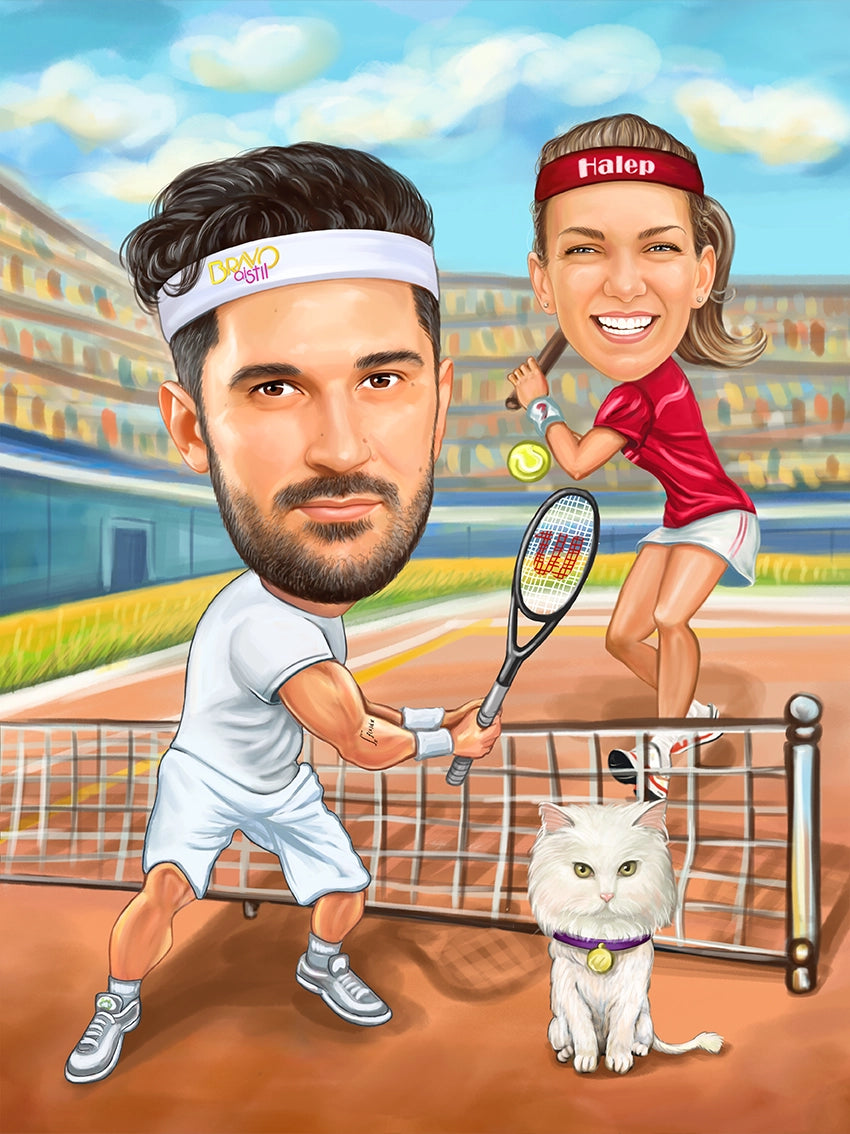 Caricatura Tenis impreuna