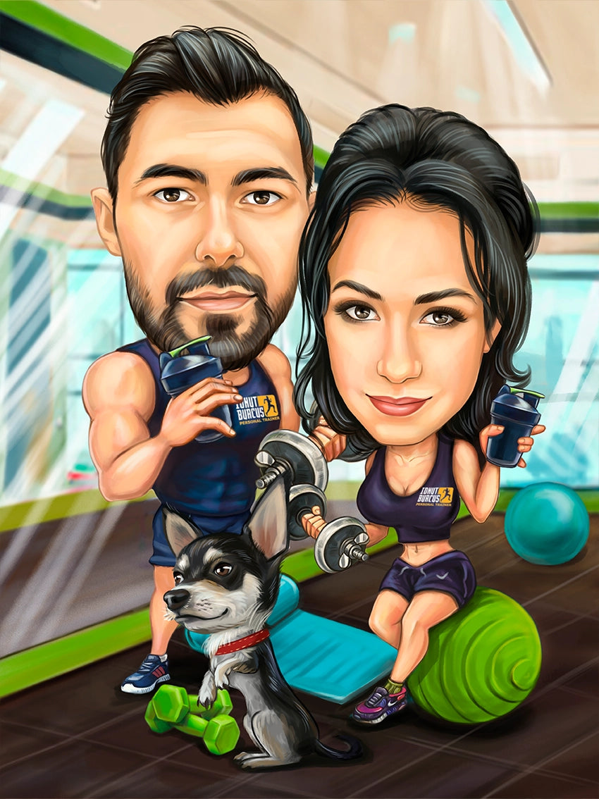 Caricatura Cuplu la sala