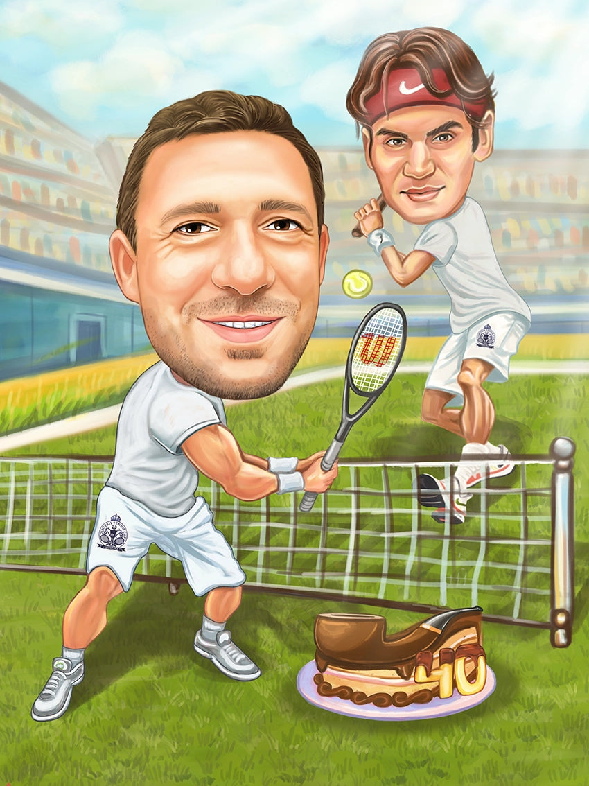 Caricatura Tenis cu prietenii