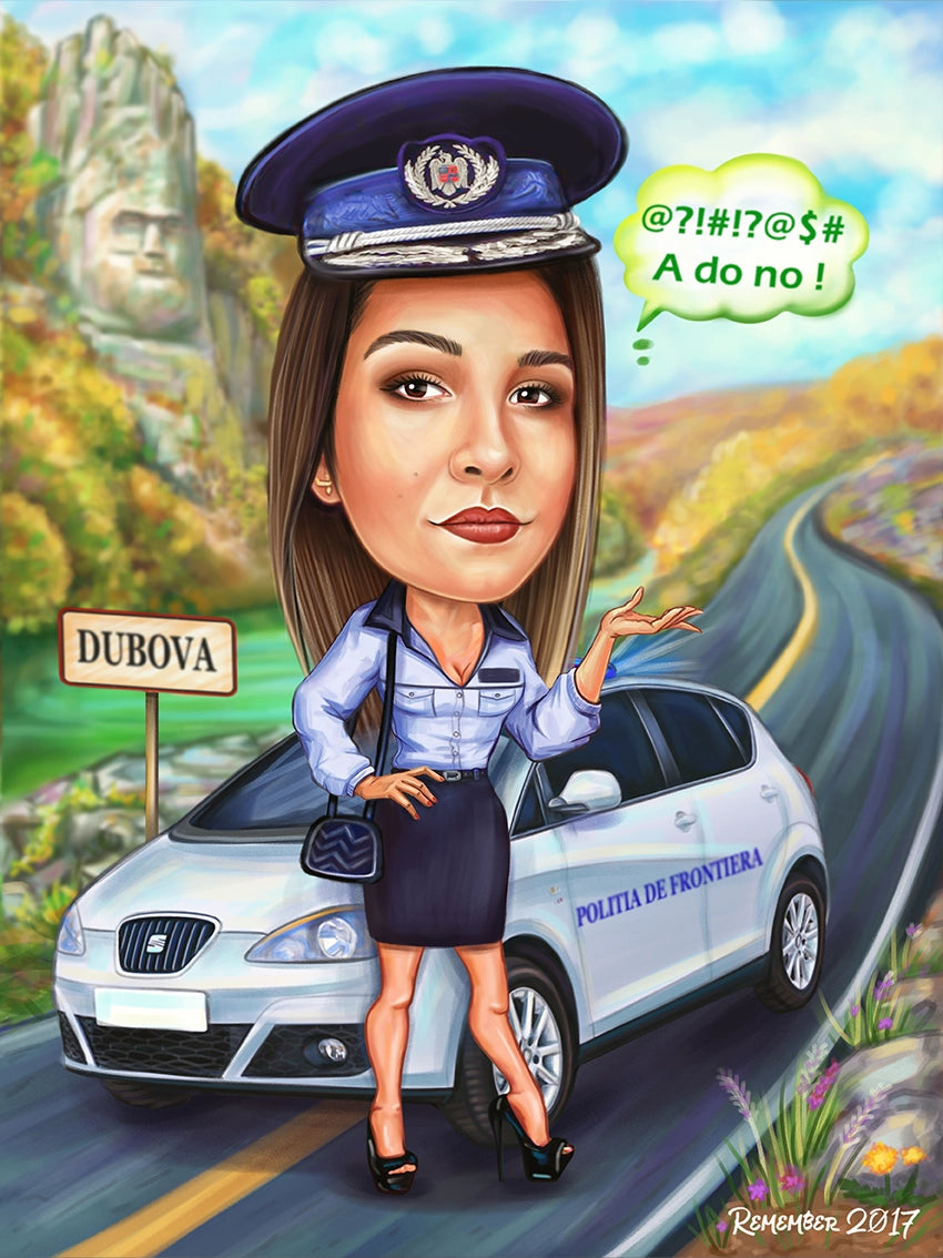 Caricatura Politia de frontiera