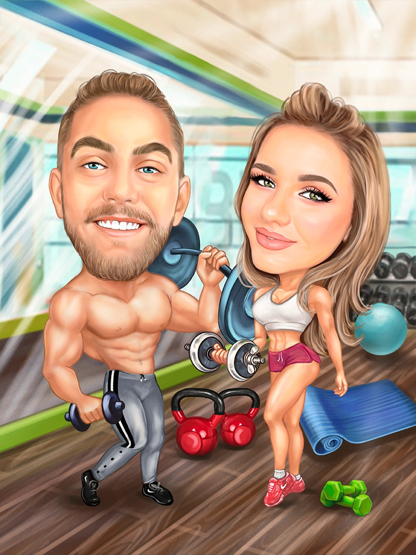 Caricatura Cuplu la sala