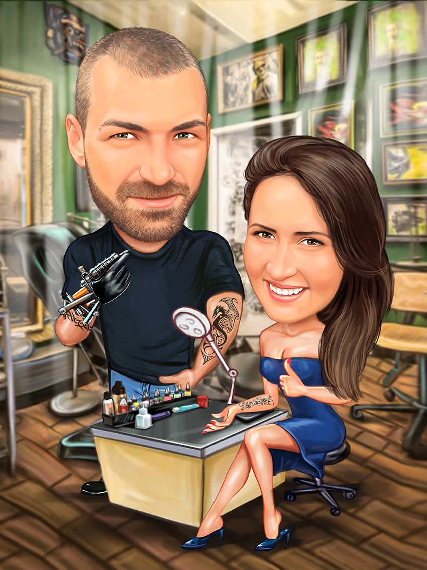 Caricatura Tatoo salon