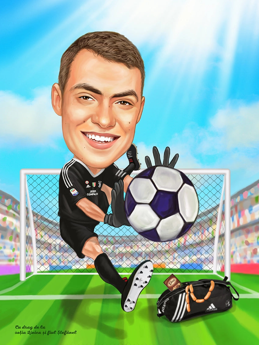 Caricatura Portar fotbal