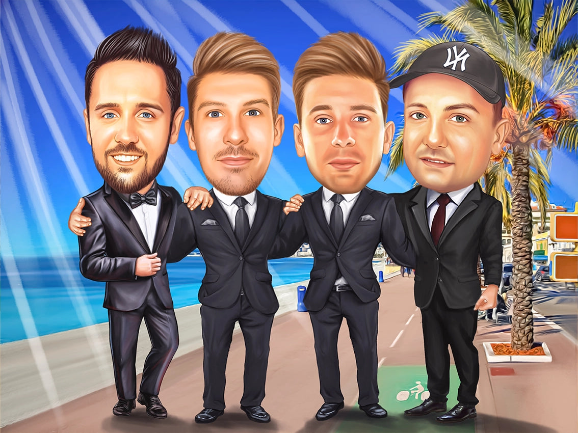 Caricatura in grup prieteni