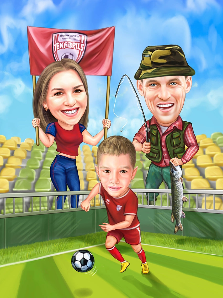 Caricatura Copil fotbalist