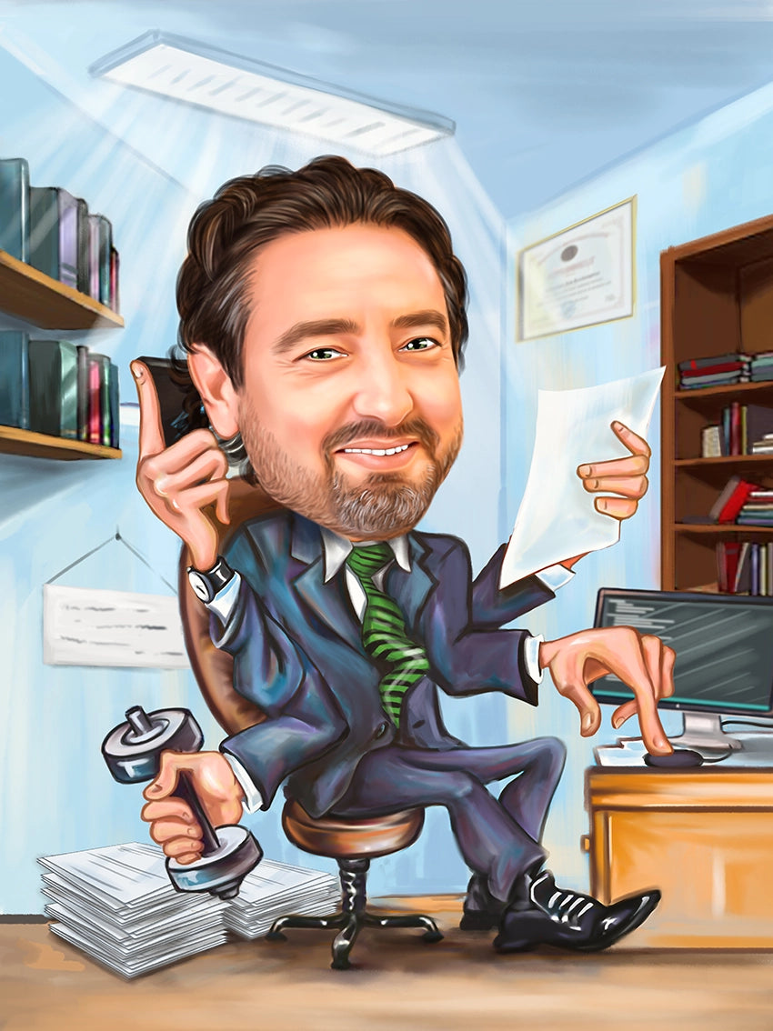 Caricatura Multitasking