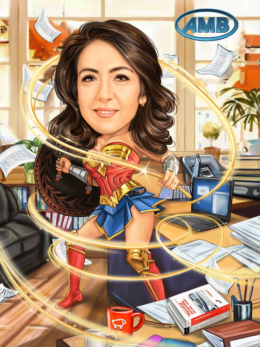 Caricatura Superfemeie la Munca