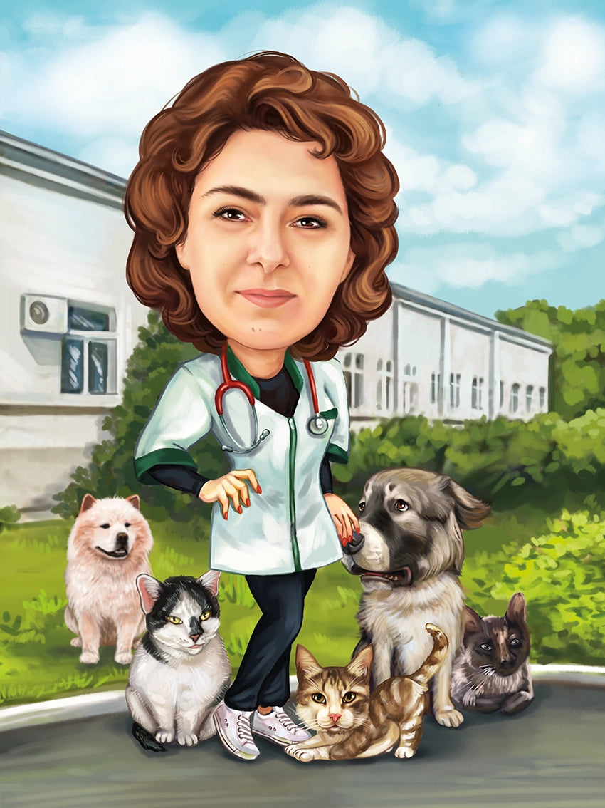 Caricatura Veterinar