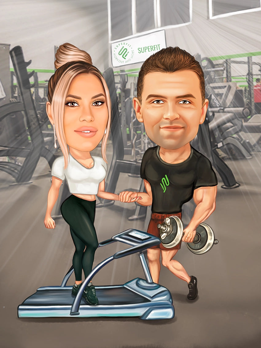 Caricatura Cuplu la sala