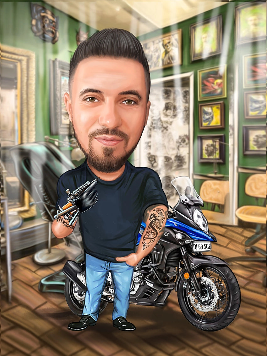 Caricatura Moto Tatto