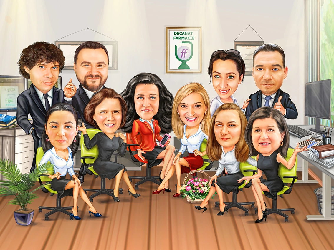 Caricatura colegi in oficiu