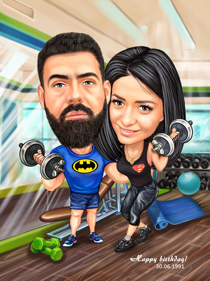 Caricatura Cuplu la sala