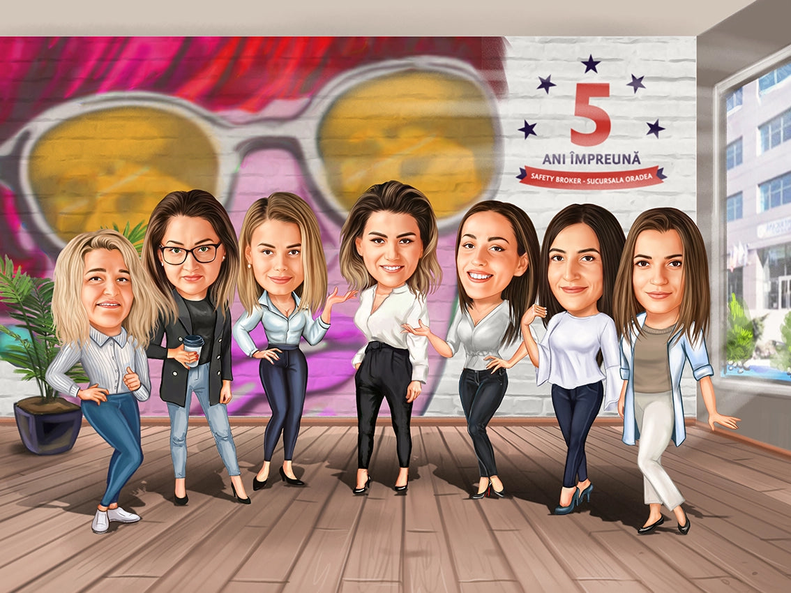 Caricatura aniversare companie