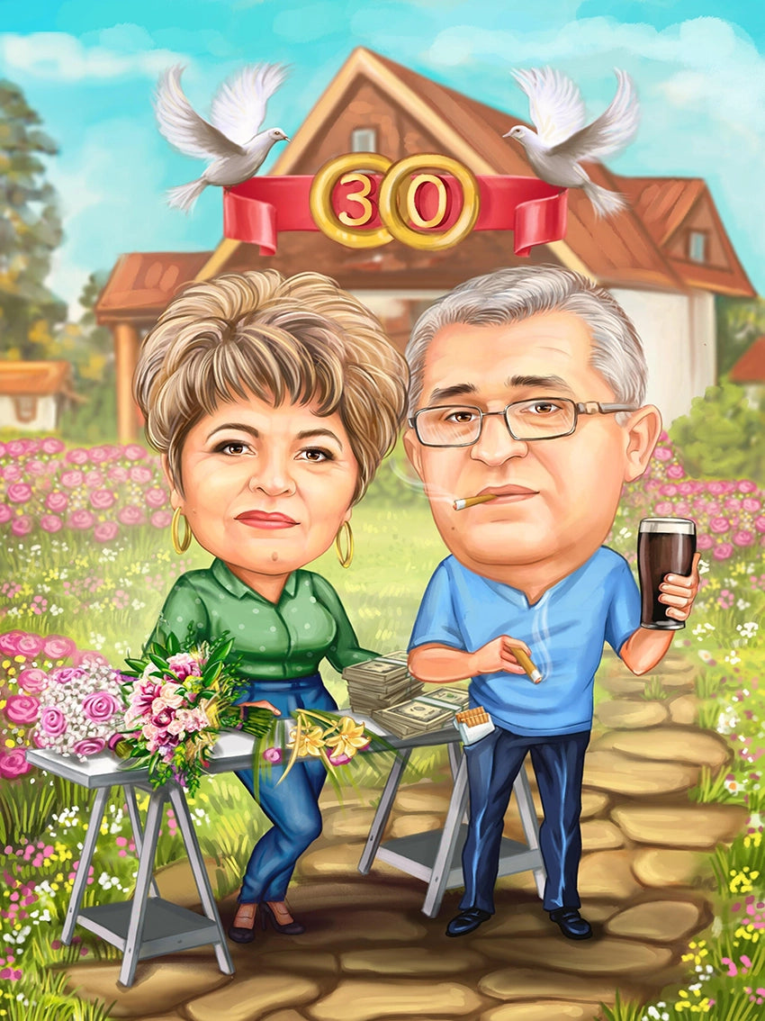 Caricatura 30 de ani de casnicie