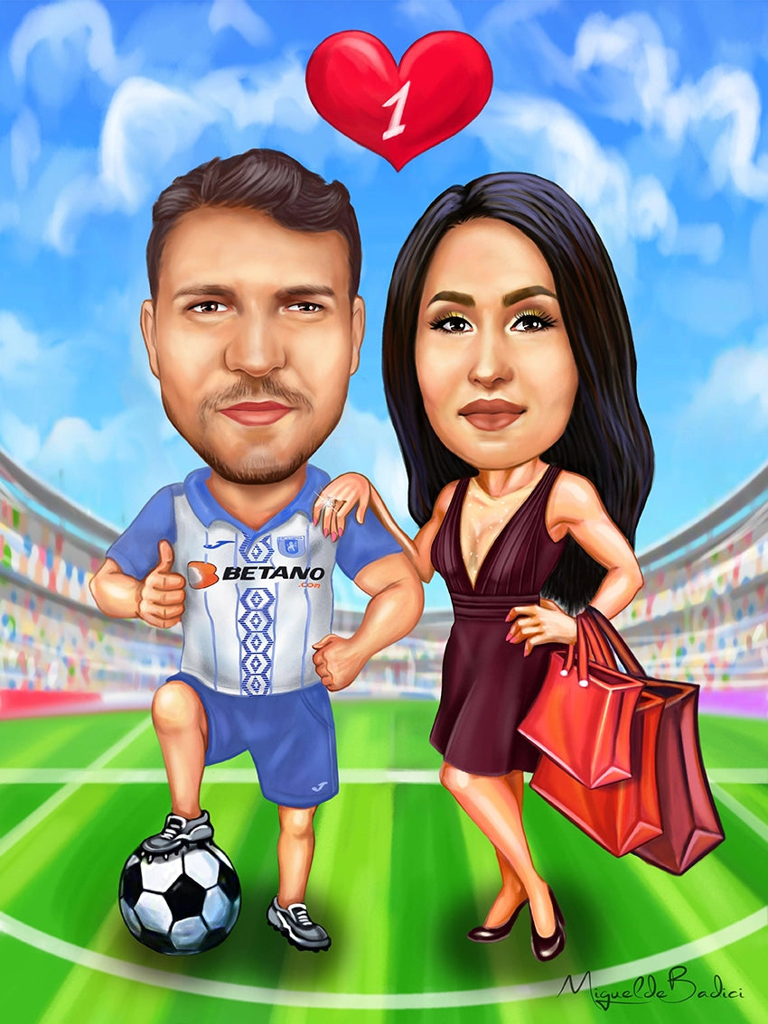 Caricatura aniversare 1 an pe stadion