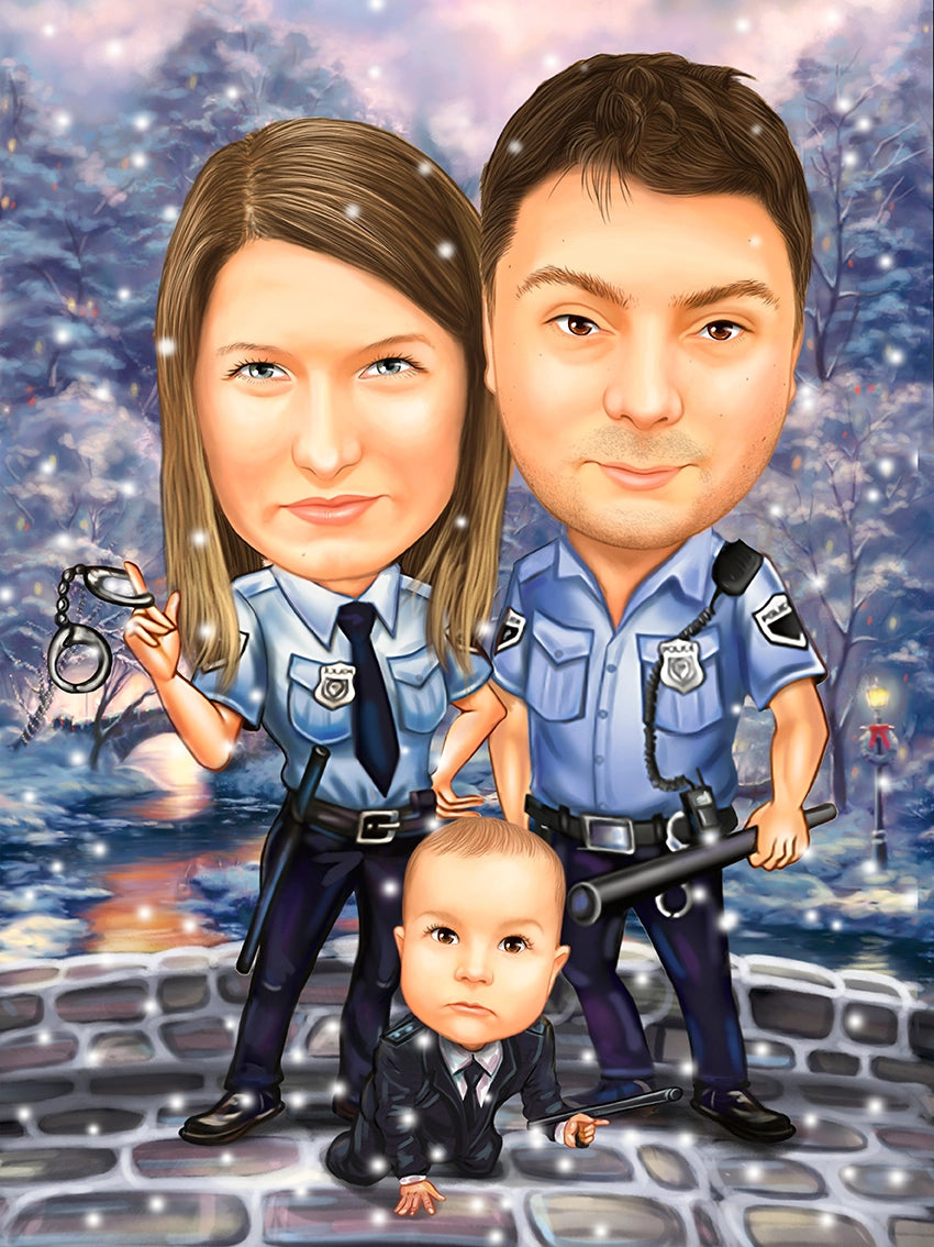 Familie de politisti cu Bebe