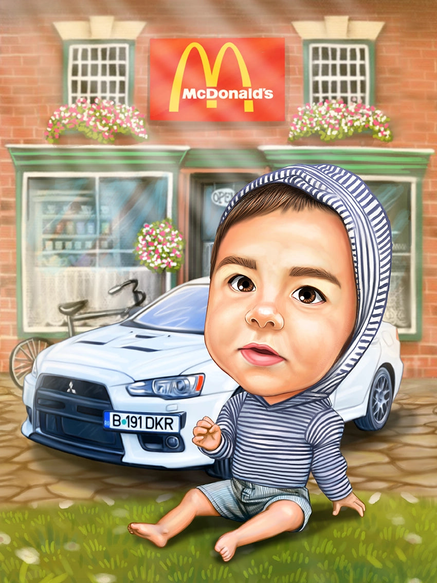 Caricatura Bebe Mitsubishi