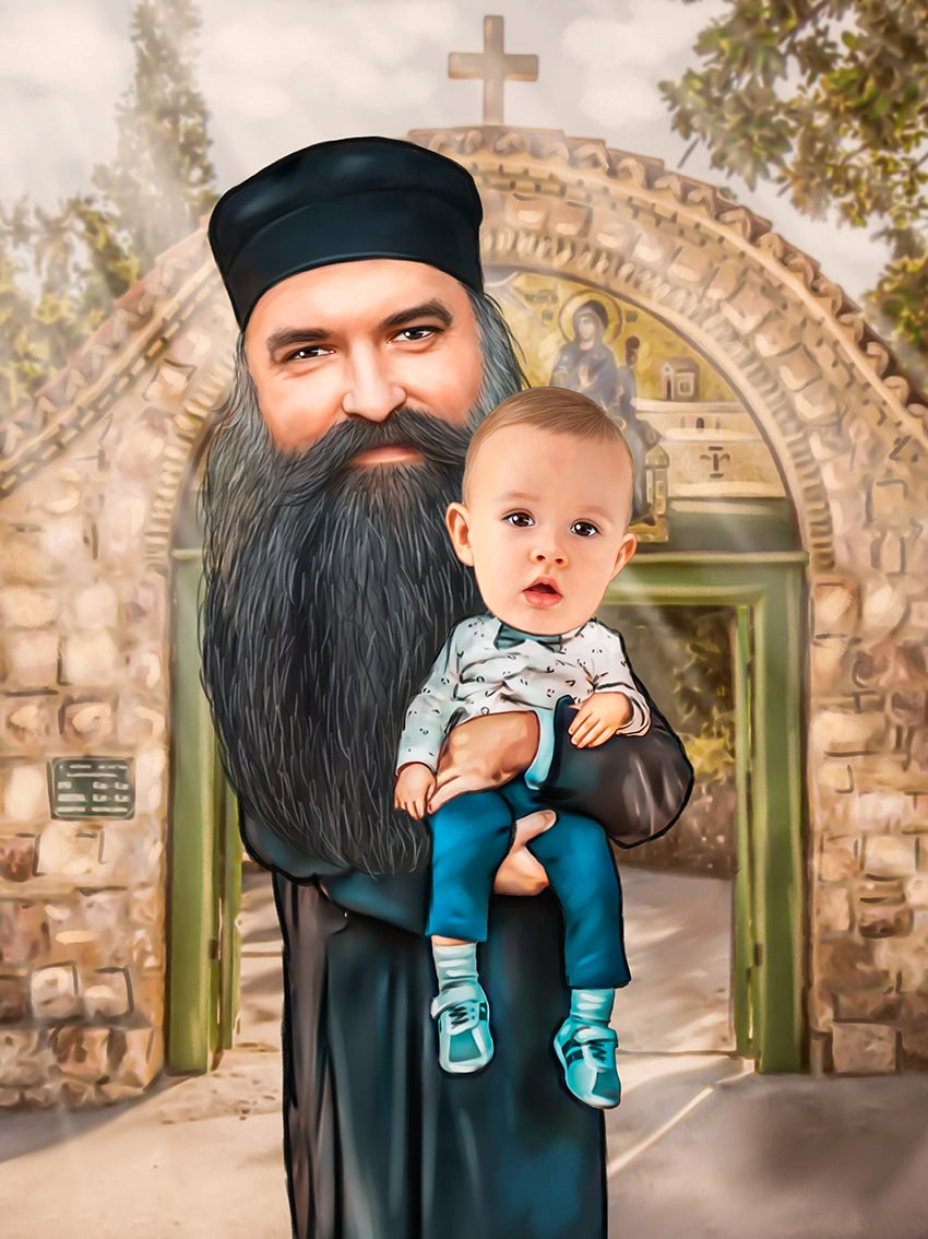 Caricatura parinte botez