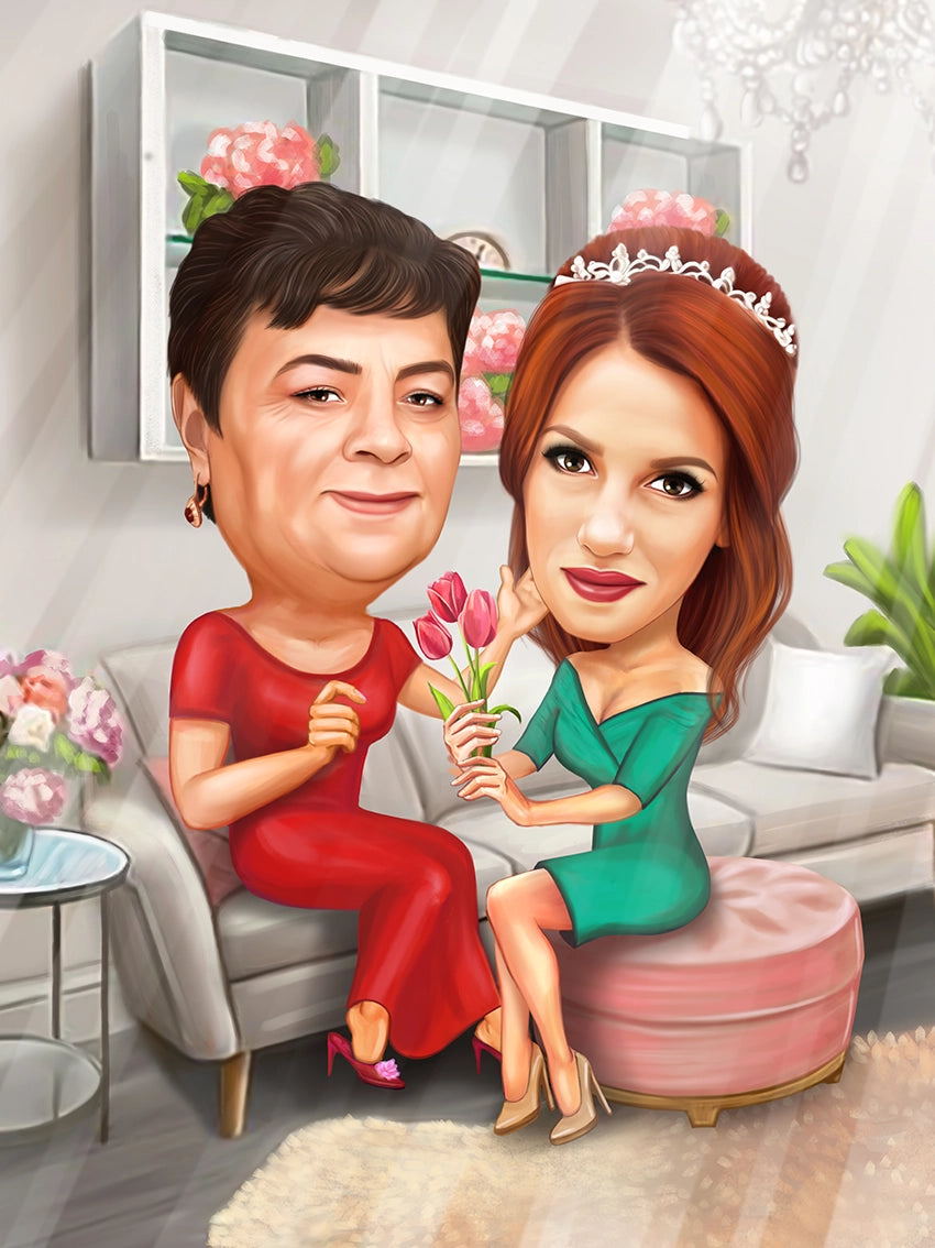 Caricatura bunica si nepoata