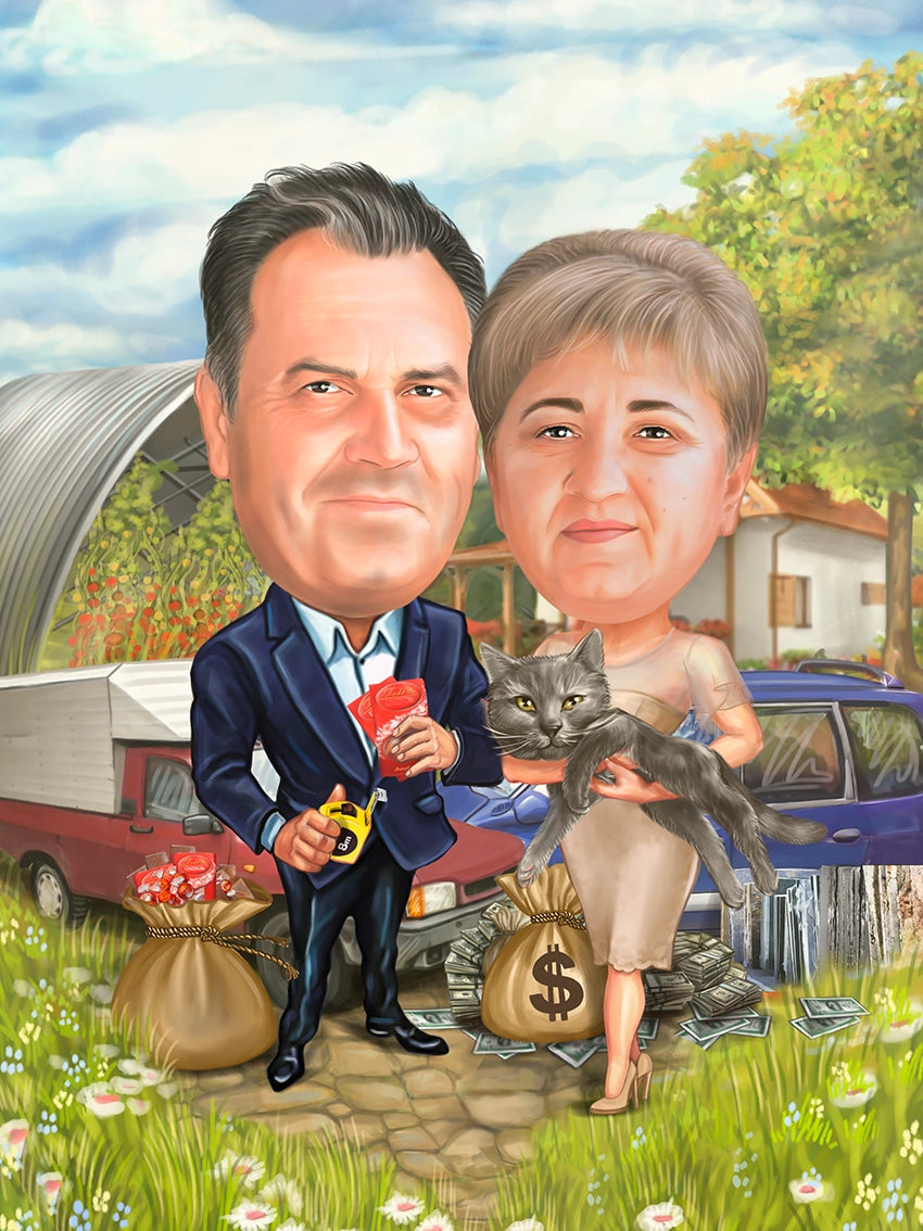 Caricatura bunici ferma