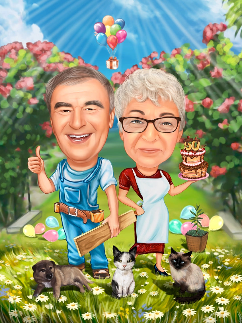 Caricatura bunici 50 ani