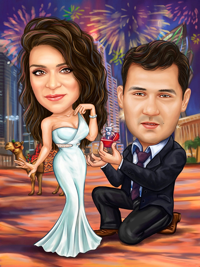 Caricatura cerere in Dubai