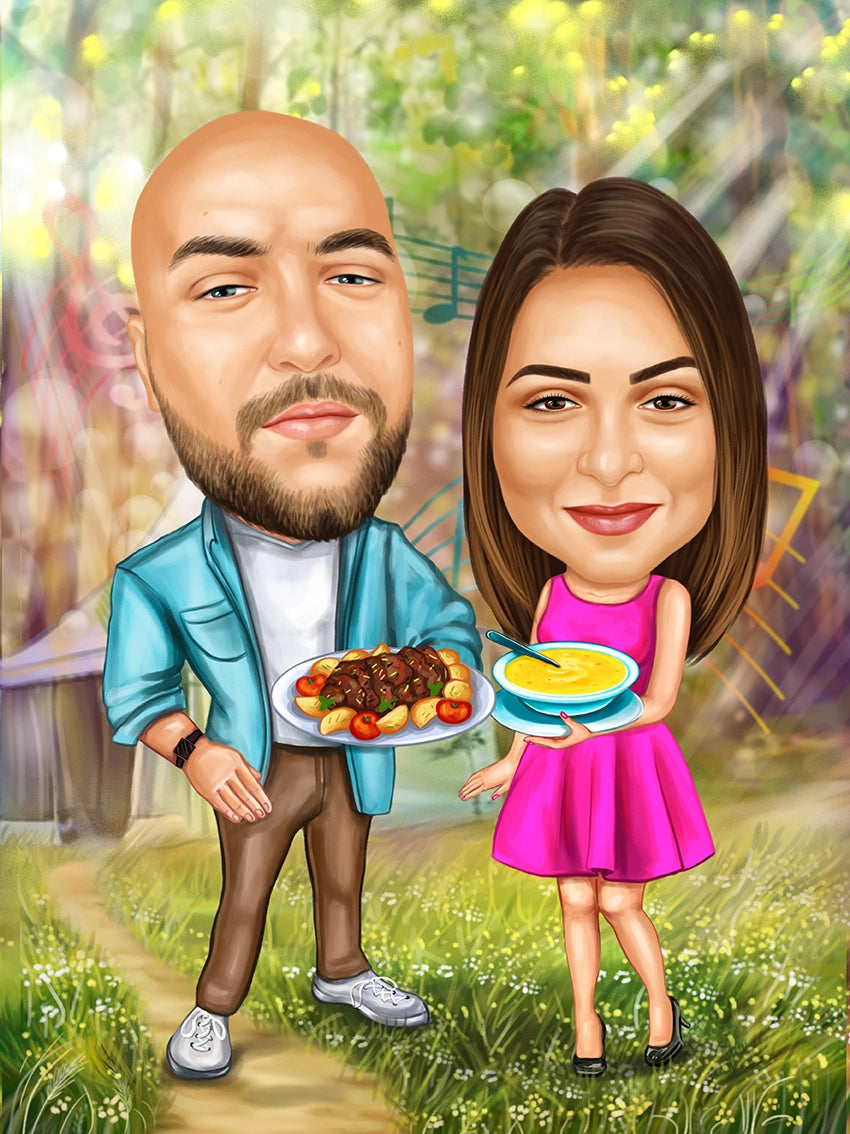 Caricatura dragostea trece prin stomac