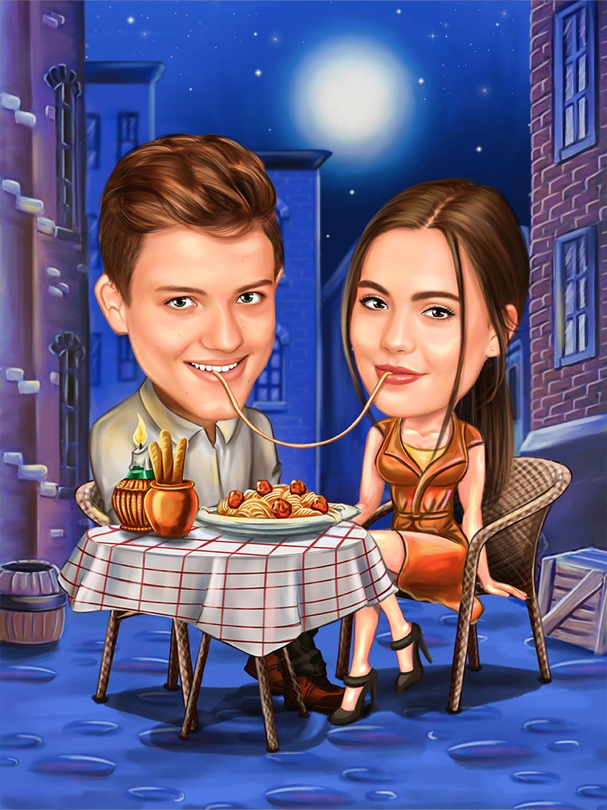 Caricatura Doamna si Vagabondul