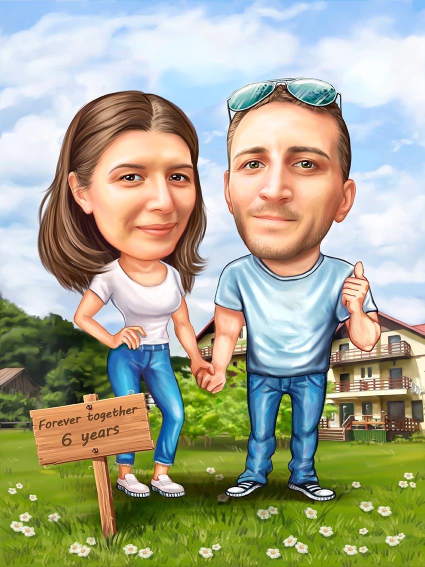 Caricatura cuplu la odihna