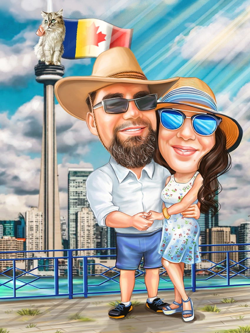 Caricatura cuplu in Canada