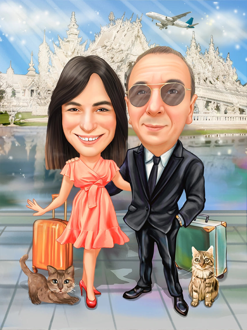 Caricatura cuplu la mare 3