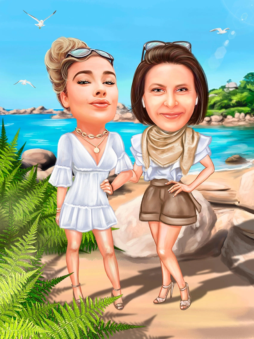 Caricatura best friends la mare