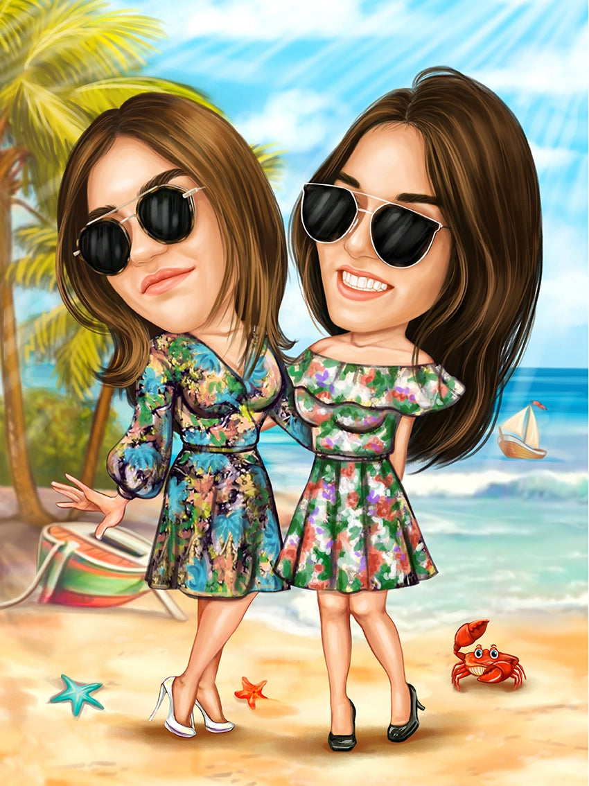 Caricatura in concediu la mare