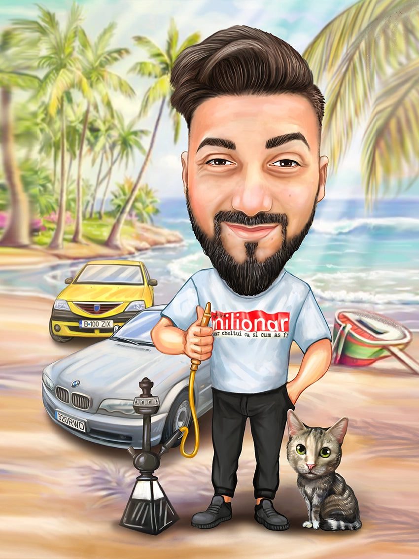 Caricatura masinile la mare