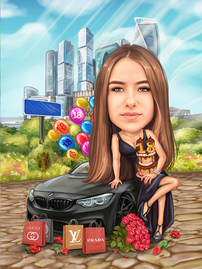 Caricatura cadou BMW