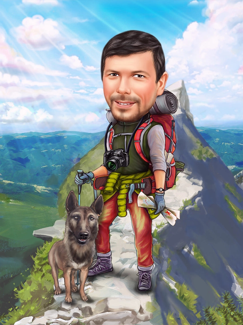 Caricatura calator la munte